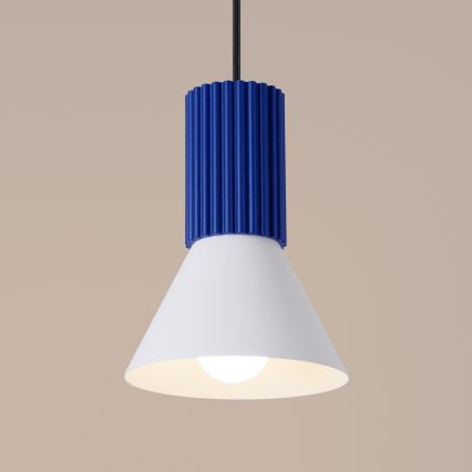 Lustră suspendată pe cablu ESTRIA, 1xE14/10W/230V, Ø 14 cm, albastră