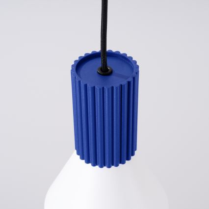 Lustră suspendată pe cablu ESTRIA, 1xE14/10W/230V, Ø 14 cm, albastră