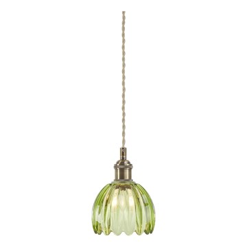 Pendul GOTA Markslöjd 109138, 1xE14/40W/230V, Ø 13 cm, verde fumuriu/alamă