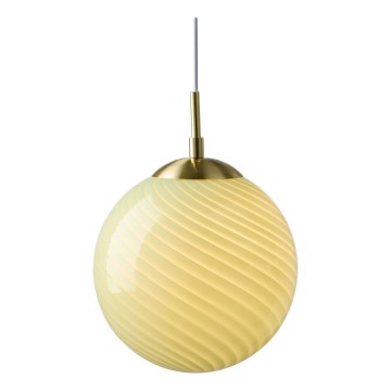 Pendul Halo Design CANDY 748525 - 1xE27/25W/230V, Ø 25 cm, verde/alamă