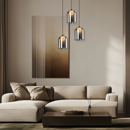 Pendul KLEA 1xG9/15W/230V negru fumuriu