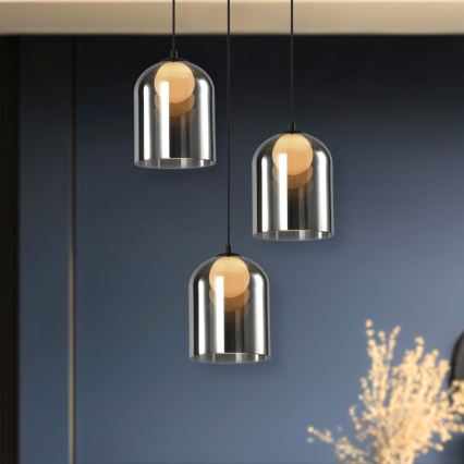 Pendul KLEA 1xG9/15W/230V negru fumuriu