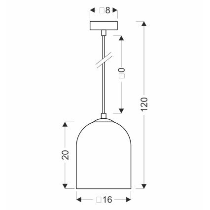 Pendul KLEA 1xG9/15W/230V negru fumuriu