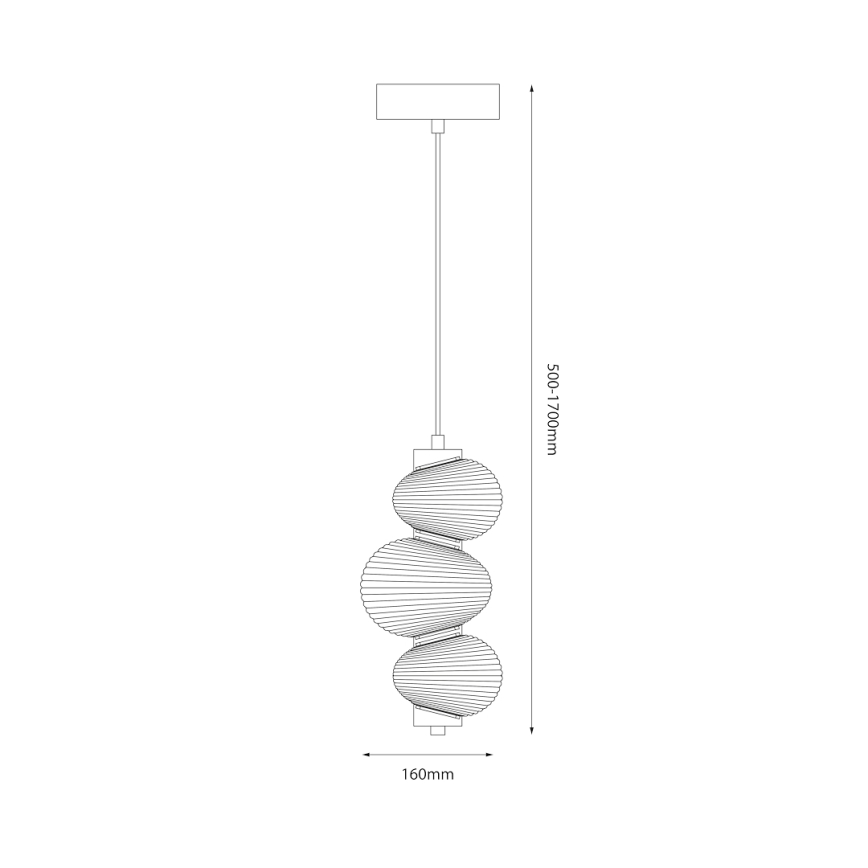 Pendul LED BOLLA cu cablu, 12W/230V, Ø 16 cm, crom lucios/gri fumuriu