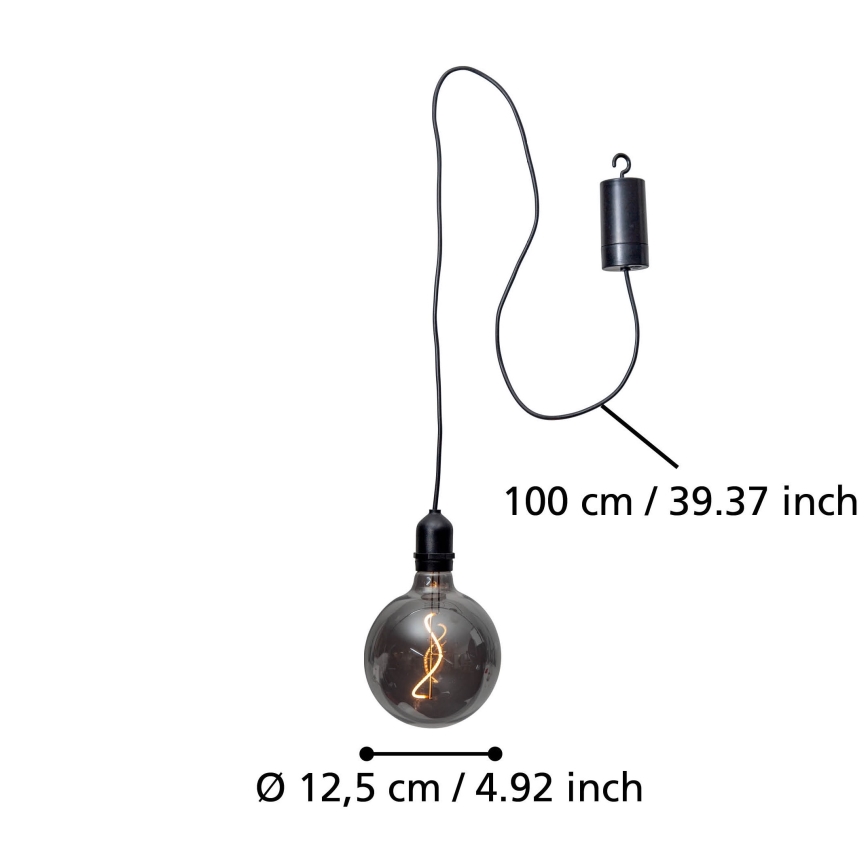 Pendul LED de exterior Eglo LED/0,06W/6V 4xAA IP44 gri