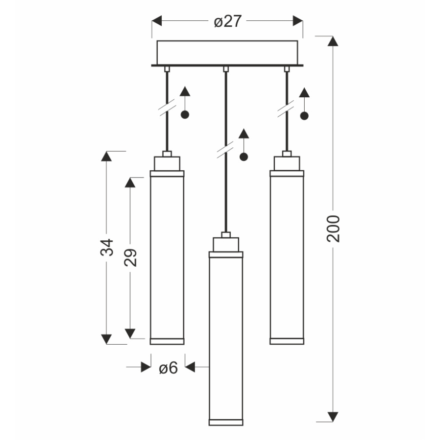 Pendul LED pe cablu CORTE LED/25W/230V negru