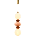 Pendul LED pe cablu FLORES LED/15W/230V, auriu/portocaliu/maro