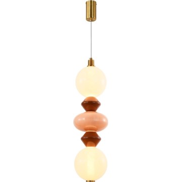 Pendul LED pe cablu FLORES LED/15W/230V, auriu/portocaliu/maro