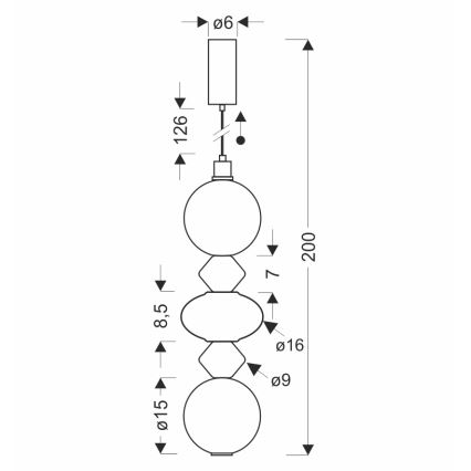 Pendul LED pe cablu FLORES LED/15W/230V, auriu/portocaliu/maro
