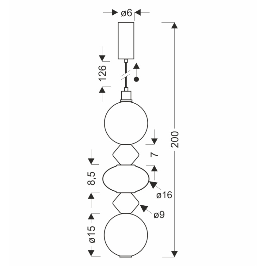 Pendul LED pe cablu FLORES LED/15W/230V, auriu/portocaliu/maro