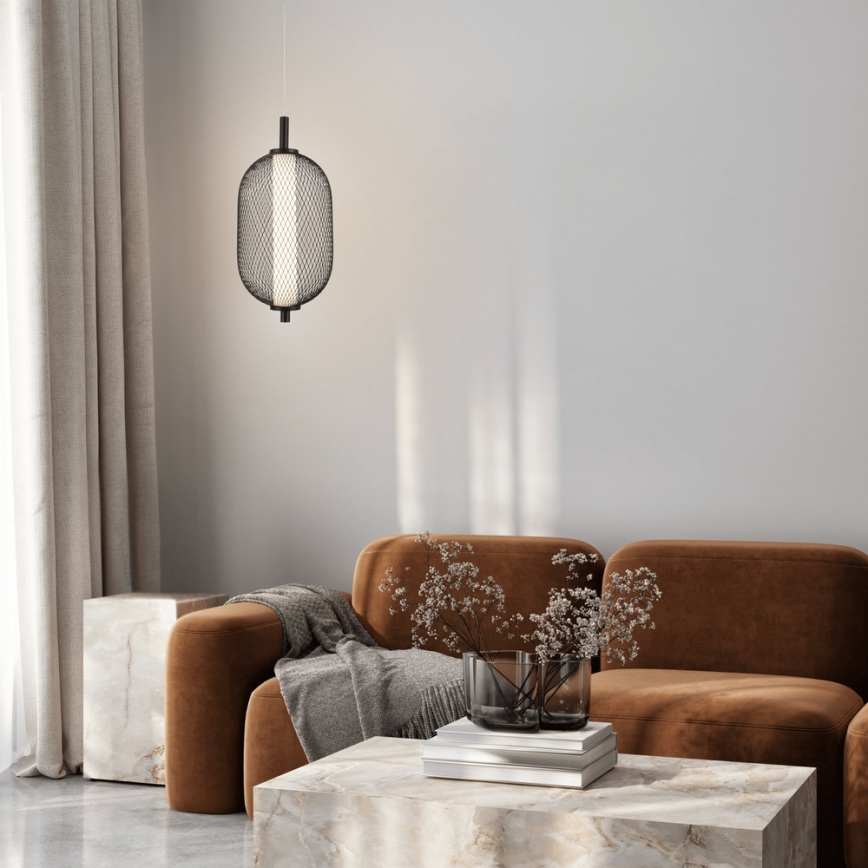 Pendul LED pe cablu PUMA LED/10W/230V diam. 15 cm negru