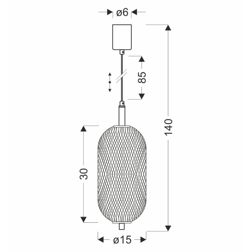 Pendul LED pe cablu PUMA LED/10W/230V diam. 15 cm negru