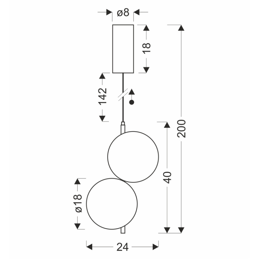 Pendul LED PLAYA pe cablu, 10W, 230V, negru