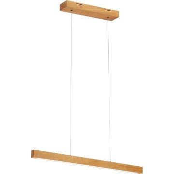 Pendul LED VERDE suspendat pe cablu, 18 W / 230 V, 3000 K, 76 cm, finisaj stejar