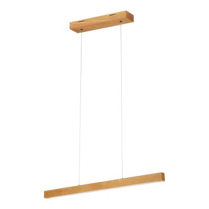 Pendul LED VERDE suspendat pe cablu, 18 W / 230 V, 3000 K, 76 cm, finisaj stejar