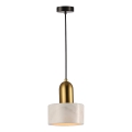 Pendul MARBLE pe cablu 1xE27/60W/230V, auriu/alb, decor marmură