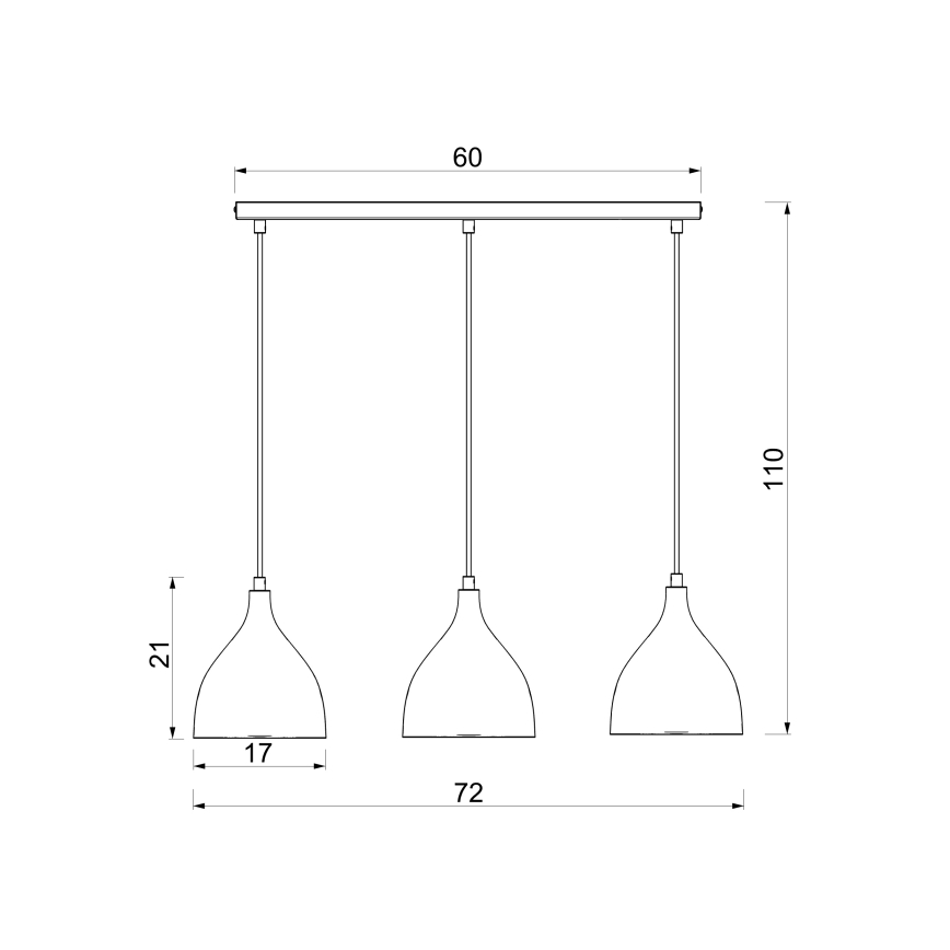 Pendul NOAK CLASSIC pe cablu, 3x E27, 15W, 230V, maro