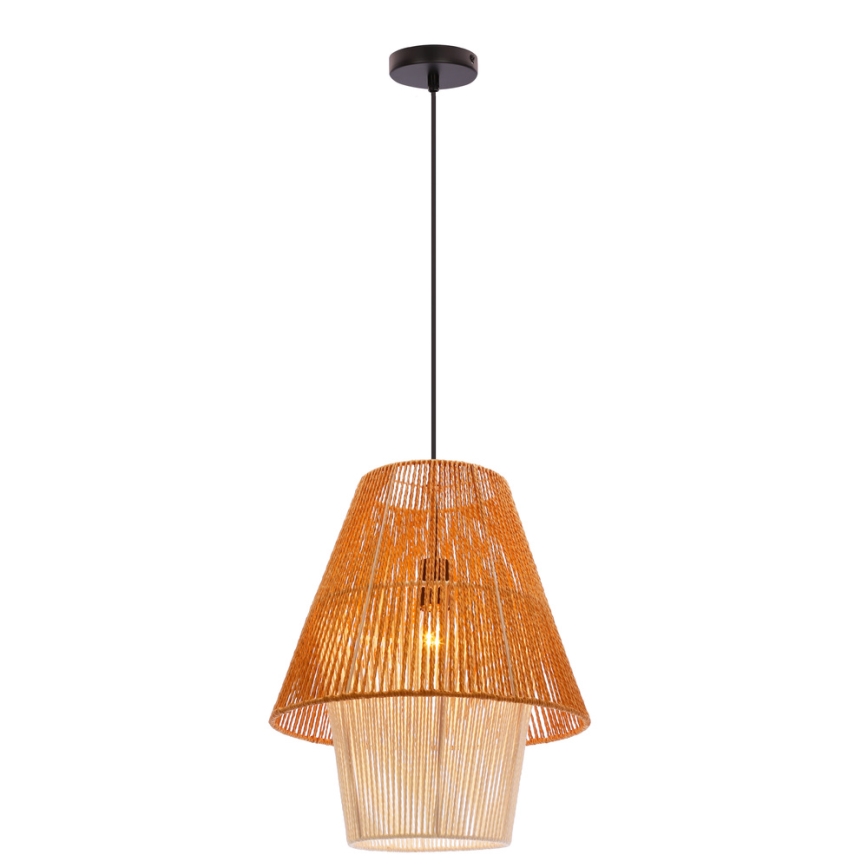 Pendul pe cablu AFRICA 1xE27/40W/230V Ø 40 cm maro/crem