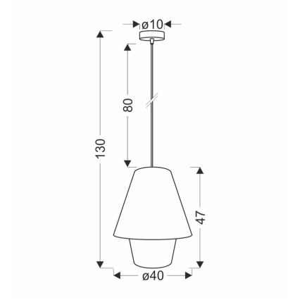 Pendul pe cablu AFRICA 1xE27/40W/230V Ø 40 cm maro/crem