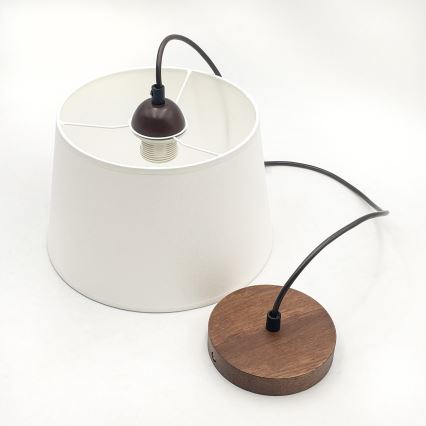 Pendul pe cablu AIDA, 1xE27/60W/230V, Ø 25 cm, stejar/nuc/alb
