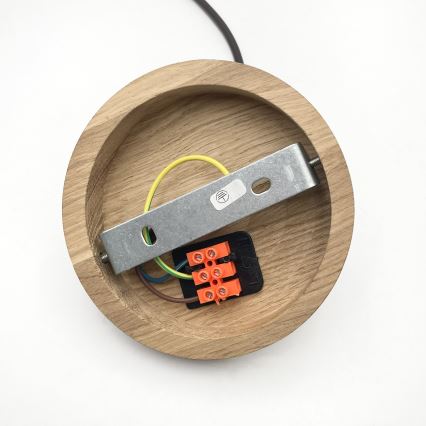 Pendul pe cablu AIDA, 1xE27/60W/230V, Ø 25 cm, stejar/nuc/alb