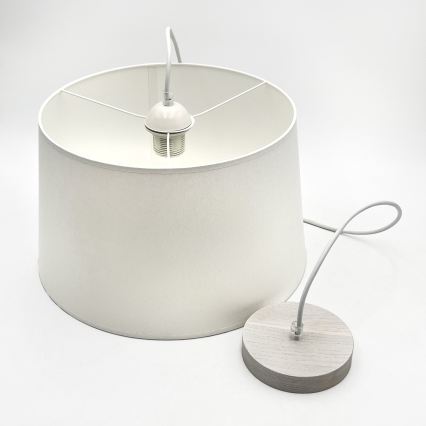 Pendul pe cablu AIDA 1xE27/60W/230V, Ø35 cm, stejar/alb