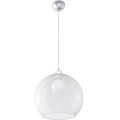Pendul pe cablu BALL 1xE27/15W/230V Ø 30 cm transparent