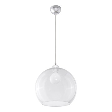 Pendul pe cablu BALL 1xE27/15W/230V Ø 30 cm transparent
