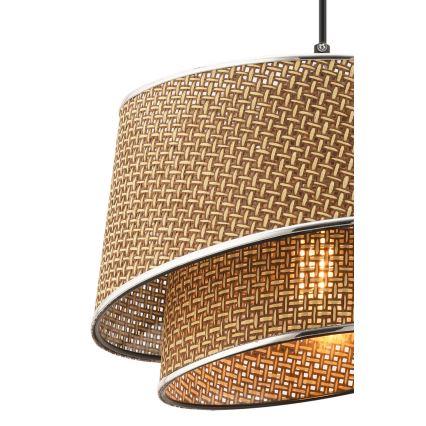 Pendul pe cablu BARETTE 1xE27/60W/230V maro/crom lucios