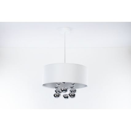 Pendul pe cablu BUBBLE 1xE27/60W/230V, Ø 40 cm, alb