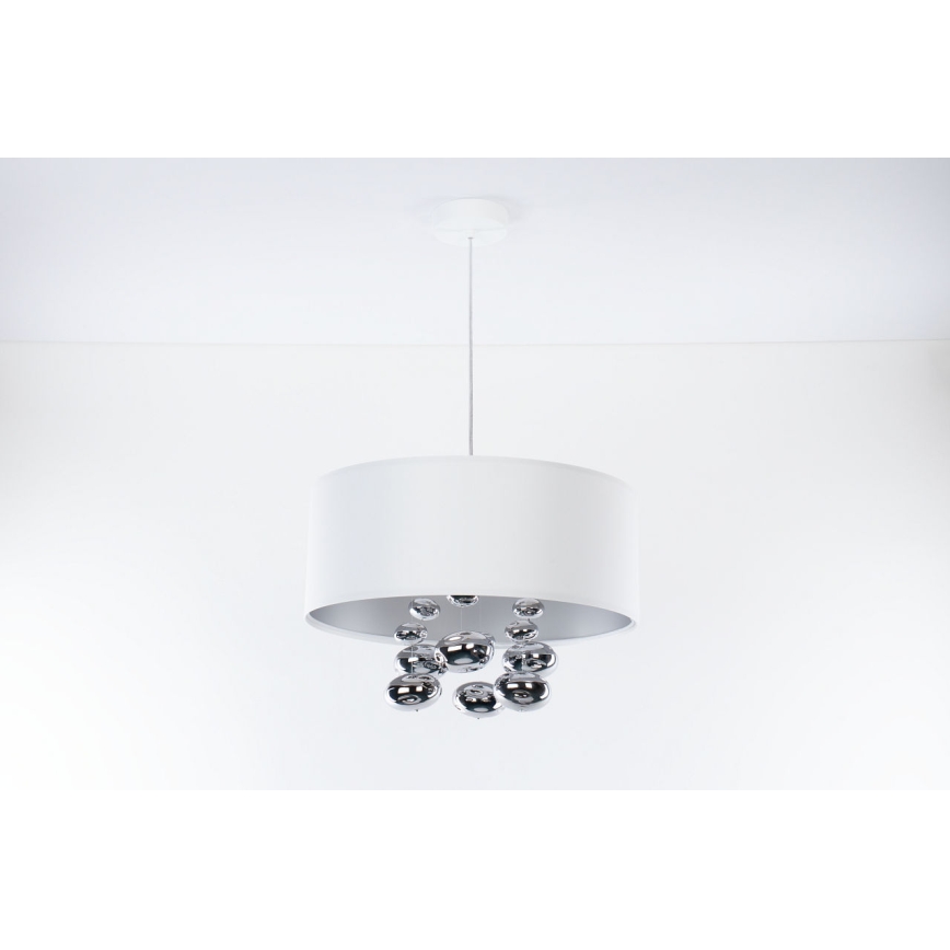 Pendul pe cablu BUBBLE 1xE27/60W/230V, Ø 40 cm, alb