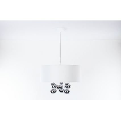 Pendul pe cablu BUBBLE 1xE27/60W/230V, Ø 40 cm, alb