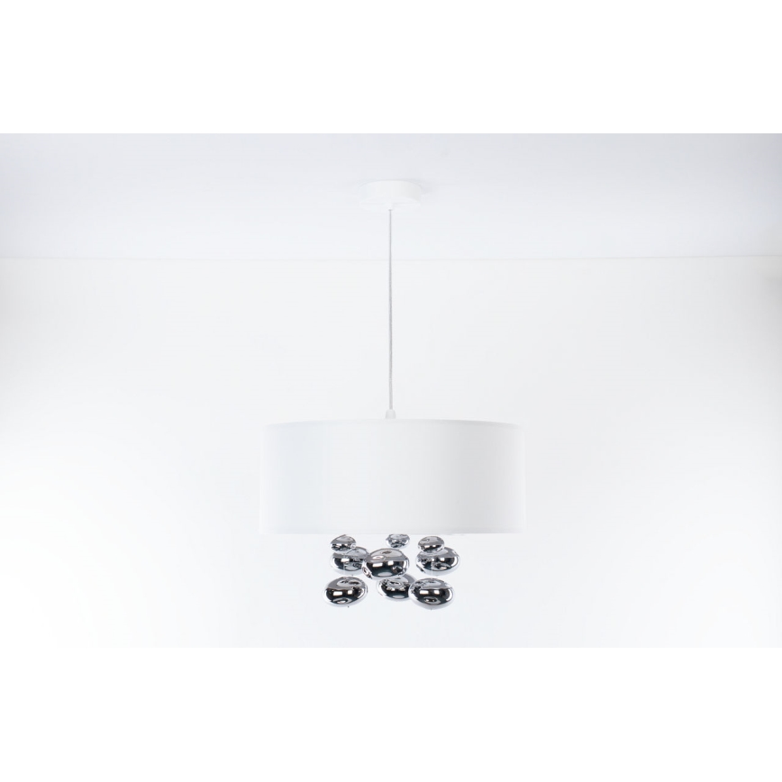 Pendul pe cablu BUBBLE 1xE27/60W/230V, Ø 40 cm, alb
