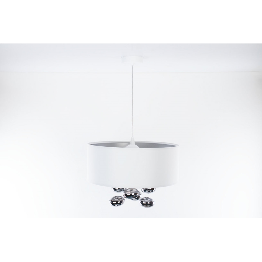 Pendul pe cablu BUBBLE 1xE27/60W/230V, Ø 40 cm, alb