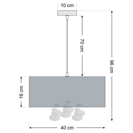 Pendul pe cablu BUBBLE 1xE27/60W/230V, Ø 40 cm, alb