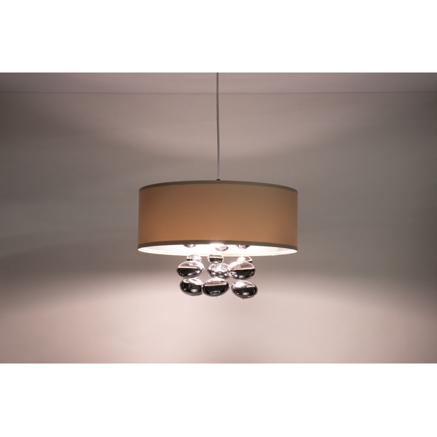 Pendul pe cablu BUBBLE, 1xE27/60W/230V, Ø 40 cm, bej