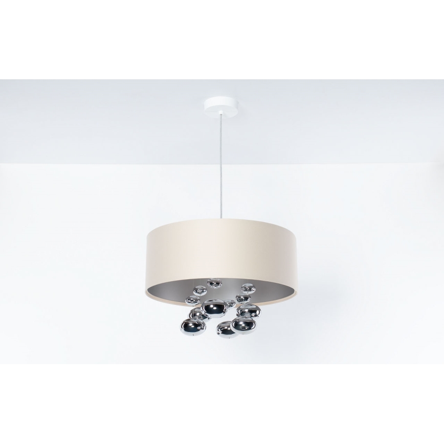 Pendul pe cablu BUBBLE, 1xE27/60W/230V, Ø 40 cm, bej