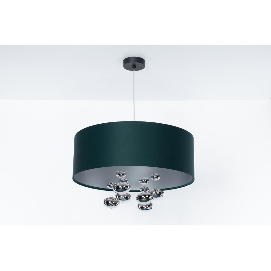 Pendul pe cablu BUBBLE 1xE27/60W/230V, Ø 40 cm, verde