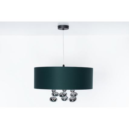 Pendul pe cablu BUBBLE 1xE27/60W/230V, Ø 40 cm, verde