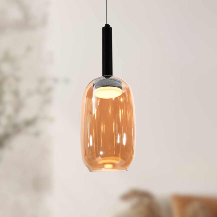 Pendul pe cablu BUENO 1xGX53/9W/230V Ø 15 cm maro fumuriu