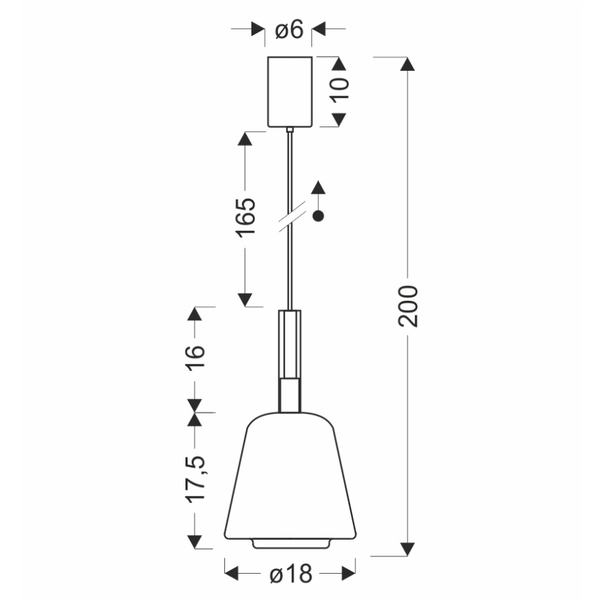 Pendul pe cablu BUENO 1xGX53/9W/230V Ø 18 cm, sticlă fumurie, negru