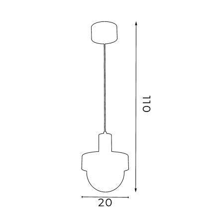 Pendul pe cablu CANAN 1xE27/15W/230V Ø 20 cm bej