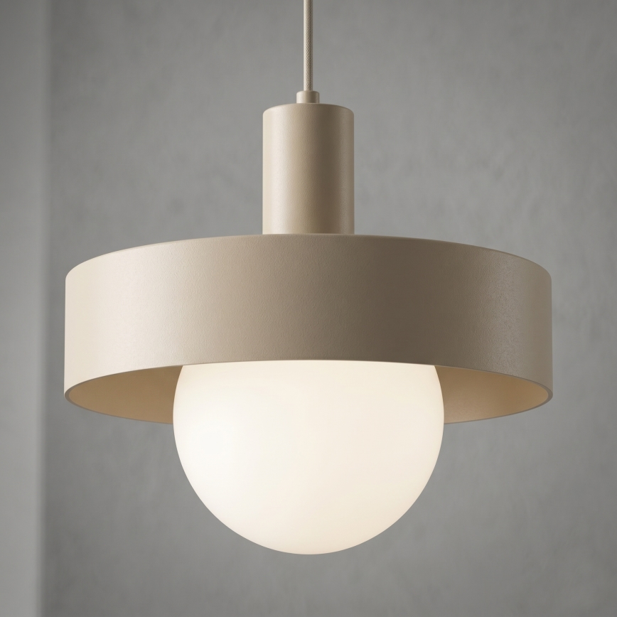 Pendul pe cablu CANAN, 1xE27/15W/230V, Ø 29 cm, bej