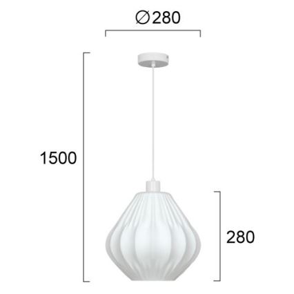 Pendul pe cablu CARSON 1xE27/40W/230V alb