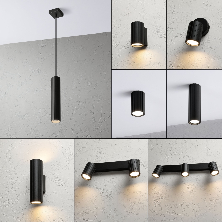 Pendul pe cablu CRISPINA 1xGU10/10W/230V negru - Brilagi