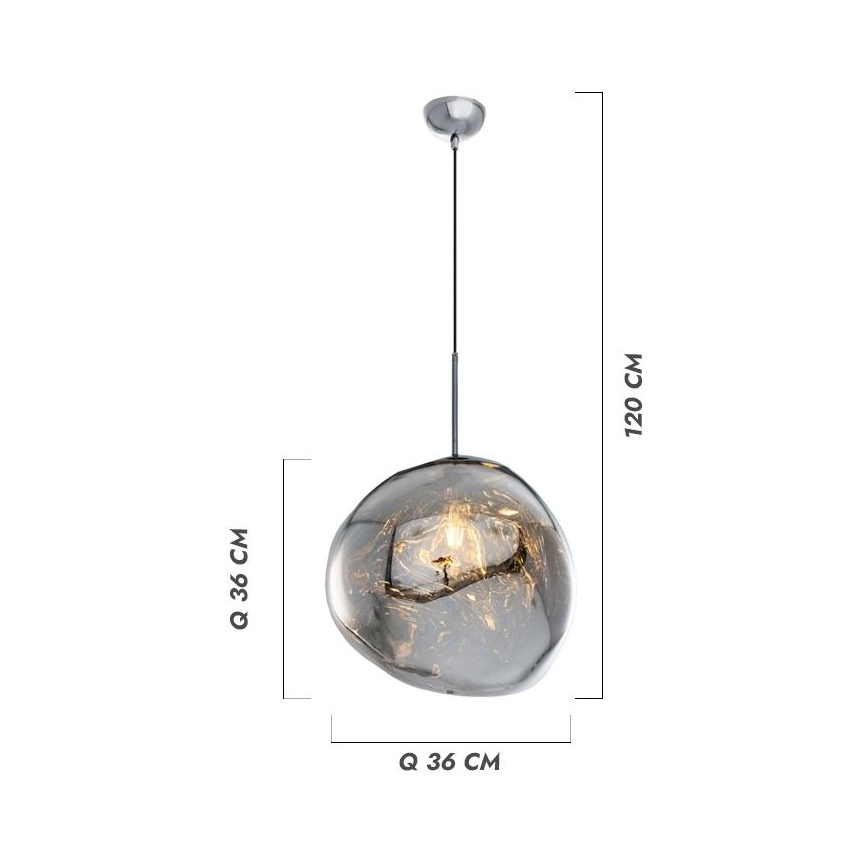 Pendul pe cablu CRUMPLED, 1x E27, 24W, 230V, Ø 26 cm, auriu