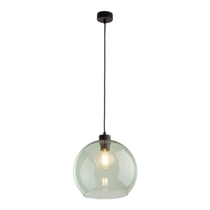 Pendul pe cablu CUBUS 1xE27/15W/230V negru/verde fumuriu