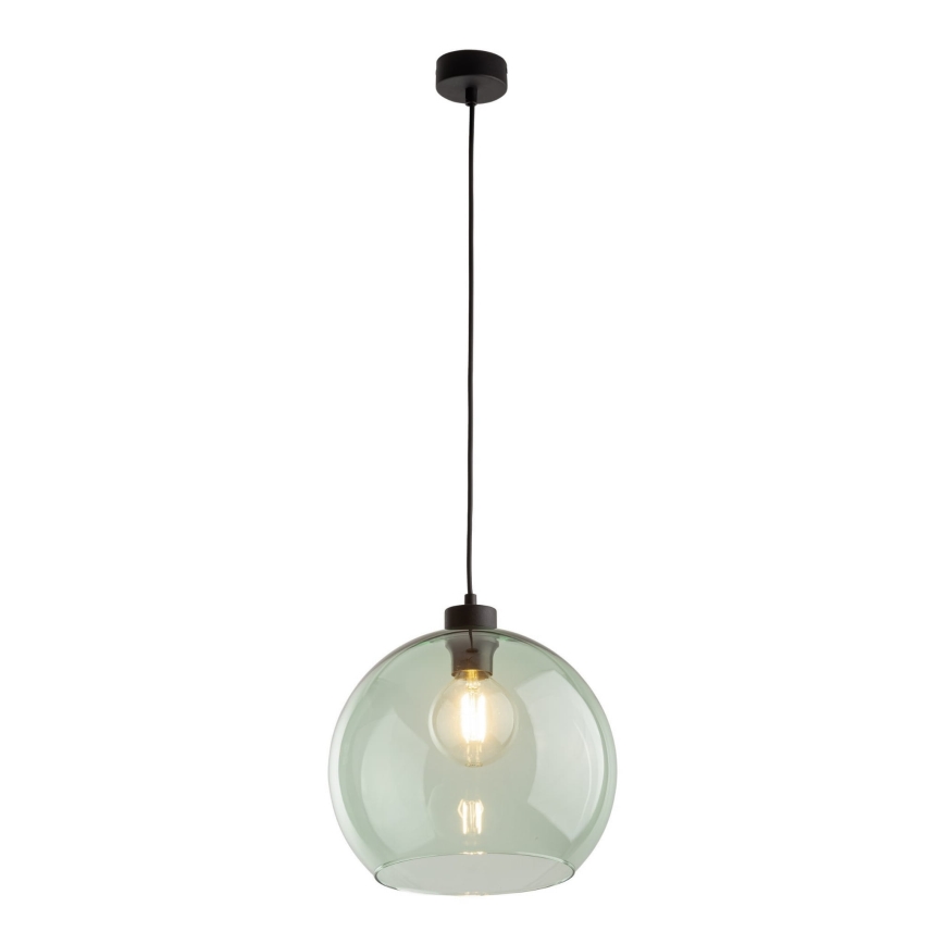 Pendul pe cablu CUBUS 1xE27/15W/230V negru/verde fumuriu