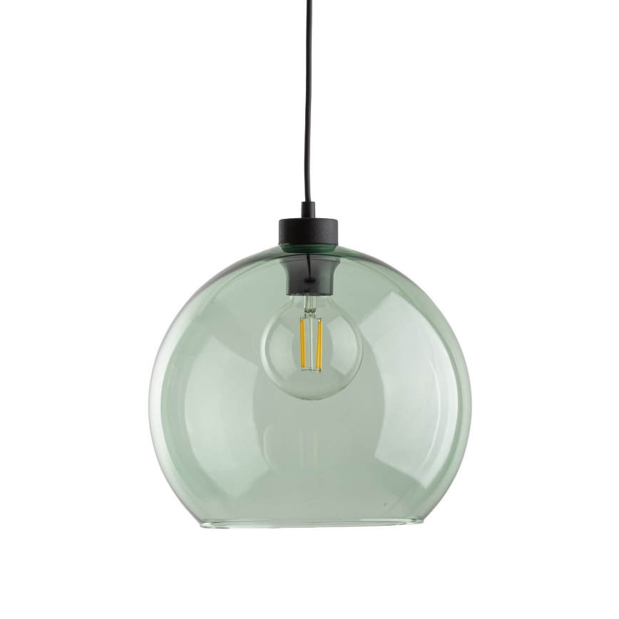 Pendul pe cablu CUBUS 1xE27/15W/230V negru/verde fumuriu