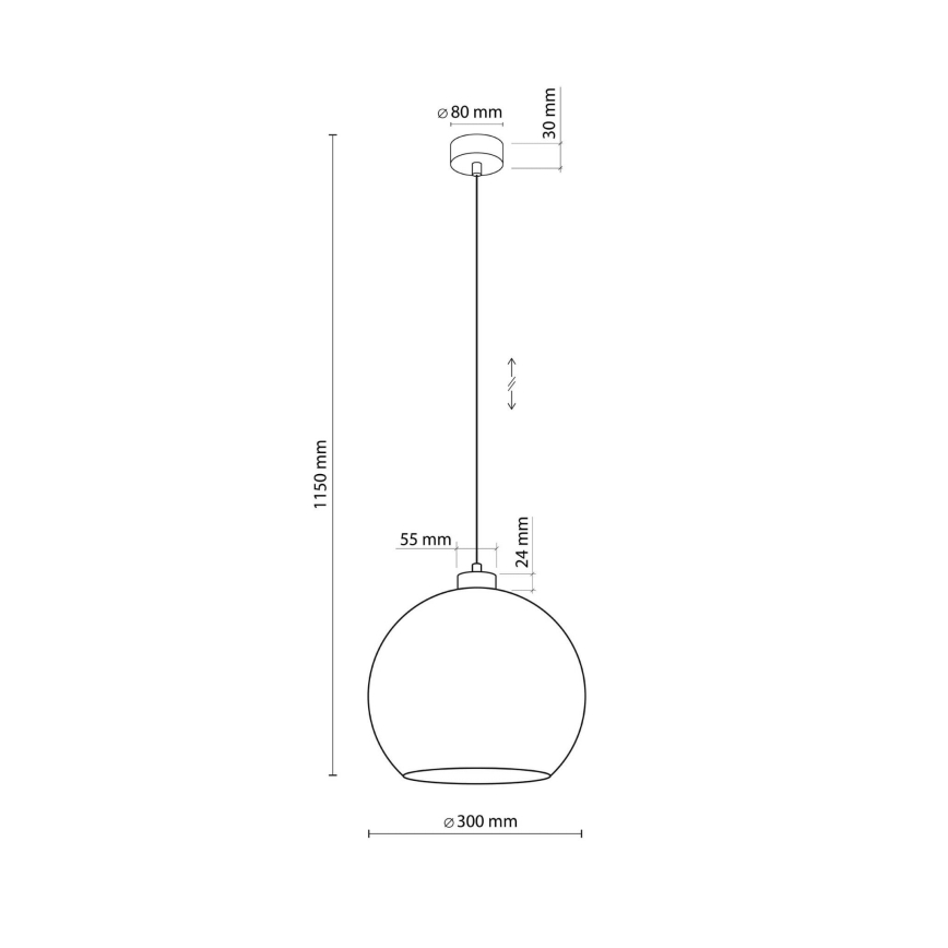 Pendul pe cablu CUBUS 1xE27/15W/230V negru/verde fumuriu